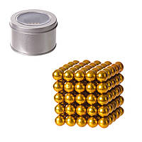 Магнітний конструктор неокуб NC2261 (100 шт.)золота, 125 кульок 5 мм, у боксі, р-р паковання — 6.5*6.5*4 см