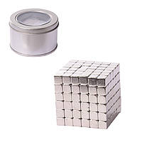 Магнітний конструктор неокуб NC2263 (100 шт.) тетракуб, сріблястий, 216 деталей 5 мм, у боксі, р-р упаковки —