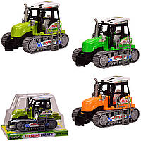 Трактор инерц. 668 (72шт/2) 3 цвета, под слюдой - 22*13.5*14 см, р-р игрушки 20.5*11.5*12.5 см