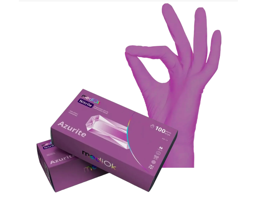 Рукавички нітрилові MediOk by AMPri AZURITE (100 шт./50 пар), S