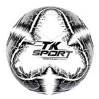 Мяч футбольный белый TK Sport вес 330-350 грамм материал TPE пена баллон резиновый (C 44452)