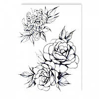 Временное тату Ne Tattoo Двойная роза с цветком TH-389 IN, код: 7678523