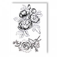 Временное тату Ne Tattoo Пионы роза TH-399 IN, код: 7678528