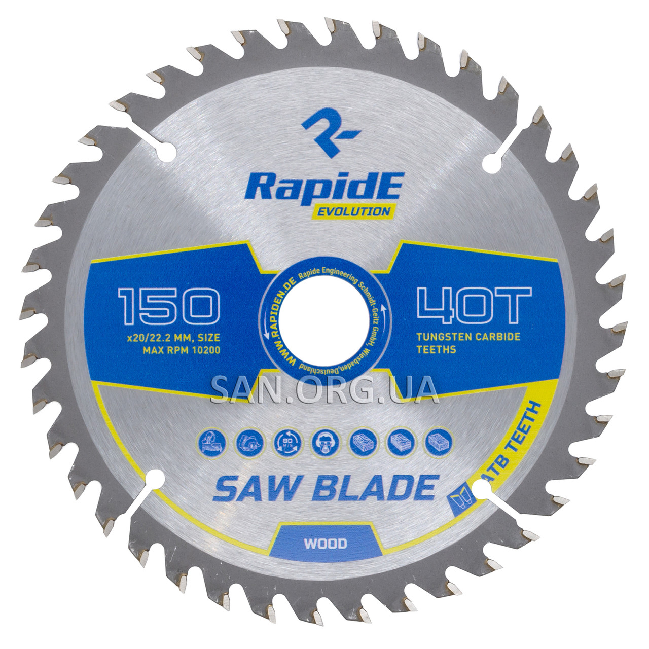 Пильный диск по дереву RapidE 150х20/22.23х40Т Basic Series