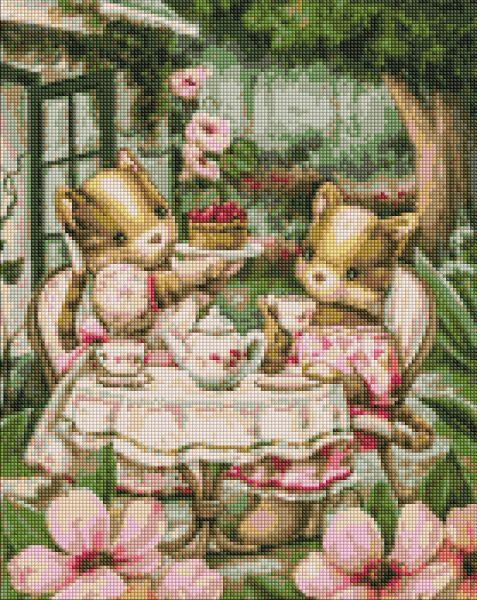 Алмазна мозаїка "Чаювання подружок" 40х50см, в термопакеті, ТМ Ідейка, Україна, фото 1