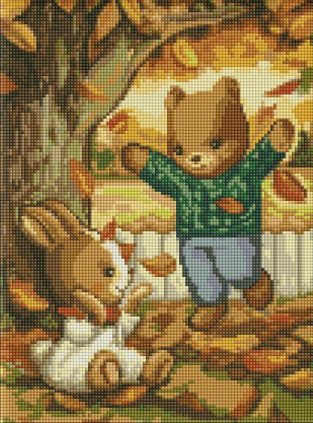 Алмазна мозаїка без підрамника "Золотий листопад" 30х40см, слюда, ТМ Ідейка, Україна, фото 1