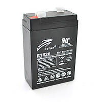 Аккумуляторная батарея AGM RITAR RT628, Black Case, 6V 2.8Ah ( 66х34х 97 (103 ) ) Q25 m