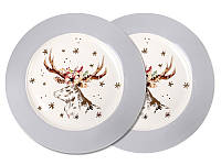 Сервировочные тарелки в наборе 2 штуки диаметр 19 см Магия Оленя AL120802 Lefard KC, код: 8381786