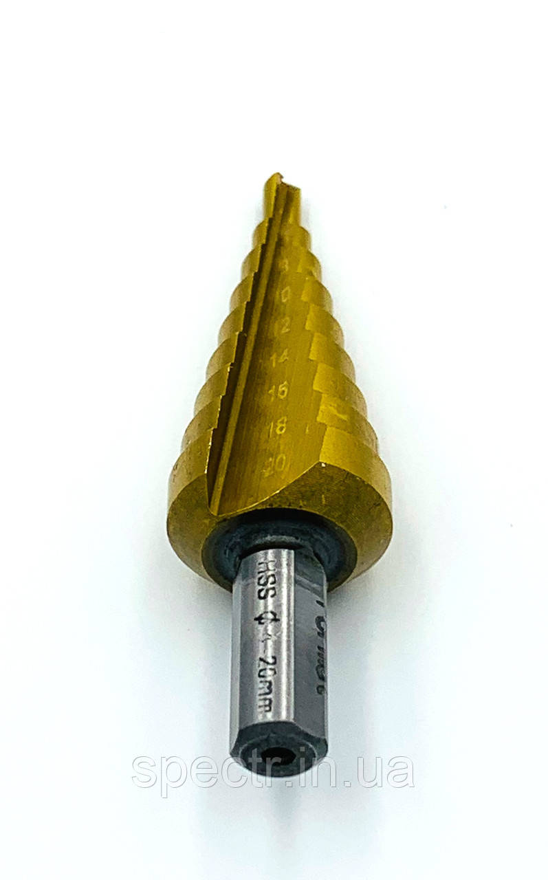 Ступенчатое сверло по металлу 4-20 мм HSS TiN FORMAT (Германия) - фото 7 - id-p2169691905
