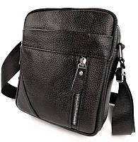 Классическая мужская кожаная сумка через плечо Tiding Bag M38-10131A черная