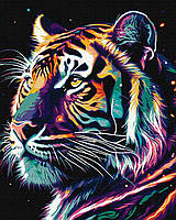 Картина по номерам "Фантастический тигр" с красками металлик extra, в термопакете 40*50см, ТМ Идейка, Украина