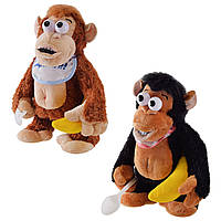 М'яка інтерактивна іграшка K60403 (60 шт.) мавпа з бананом 27 см