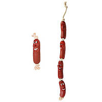 Жевательная игрушка для собак Trixie Сарделька на вервке с ручкой 50 см Красный KC, код: 8209213