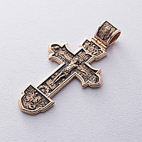 Золотой крестик Распятие. Спаси и Сохрани (чернение) п03218 Оникс PZ, код: 6731911
