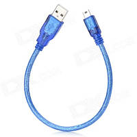 Кабель USB 2.0 RITAR (AM/Mini 5 pin) 0,3м, синий прозрачный m