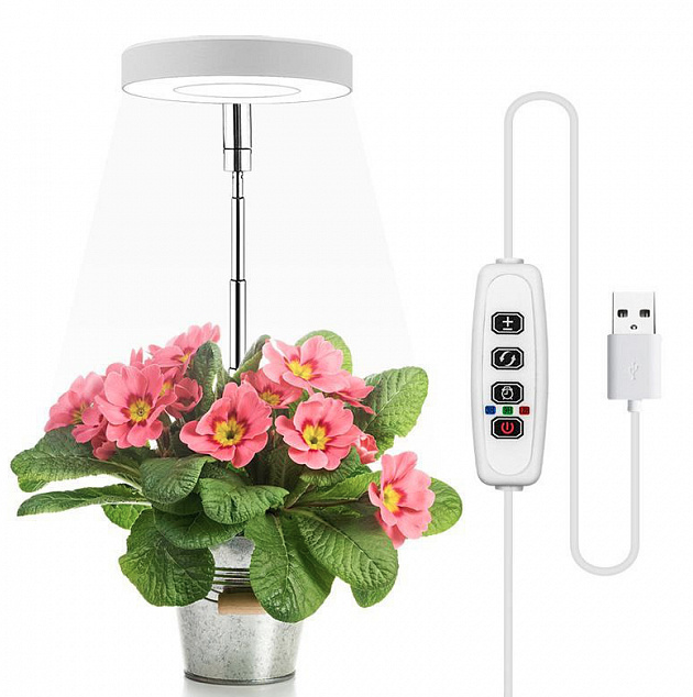 Світлодіодна фітолампа для кімнатних рослин кругла LED 10W(5V)
