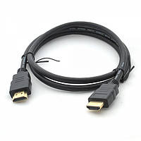 Кабель Merlion HDMI-HDMI HIGH SPEED 0.8m, v1.4, OD-7.5mm, круглый Black, коннектор Black, (Пакет) Q500 m