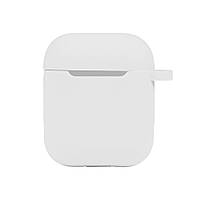 Чехол с карабином Silicone Case Airpods 1 Airpods 2 White KC, код: 8322240