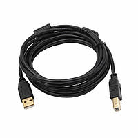 Кабель USB 2.0 AM/BM, 3.0m, 1 феррит, Black, Пакет Q200 m