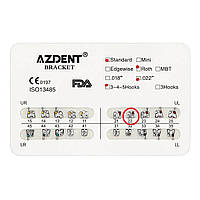 Брекет №22 Upper Left, Standart для системи 2х4, Roth 0.22", 10шт. Azdent