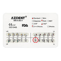 Брекет №31 Low Left для системи 2х4, Standart, Roth 0.22", 10 шт., Azdent