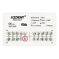 Брекет №41 Low Right для системы 2х4, Standart, Roth 0.22", 10 шт., Azdent