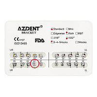 Брекет №42 Low Right для системи 2х4, Standart, Roth 0.22", 10 шт., Azdent