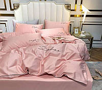 Комплект постільної білизни сатин Crown Lux двоспальний рожевий (477443) KC, код: 8260328