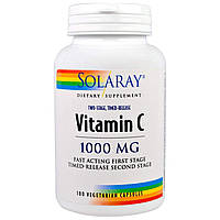 Витамин С Solaray двухфазное высвобождение 1000 мг 100 капсул (19916) KC, код: 1535677