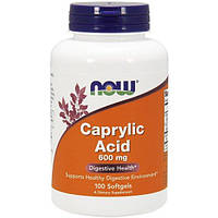 Каприловая кислота NOW Foods Caprylic Acid 600 mg 100 Softgels KC, код: 7518287