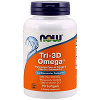 Омега 3 NOW Foods Tri-3D Omega 90 Softgels KC, код: 7518593