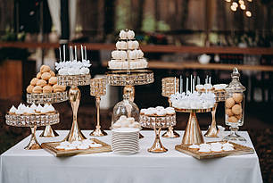 Весільний  Кенді бар СОЛОДОЩІ  (Candy Bar) у золотому кольорі