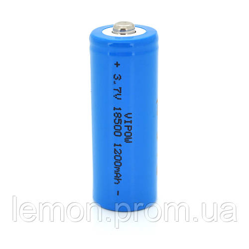 Аккумулятор 18500 Li-Ion Vipow ICR18500 TipTop, 1200mAh, 3.7V, Blue Q50 ...
