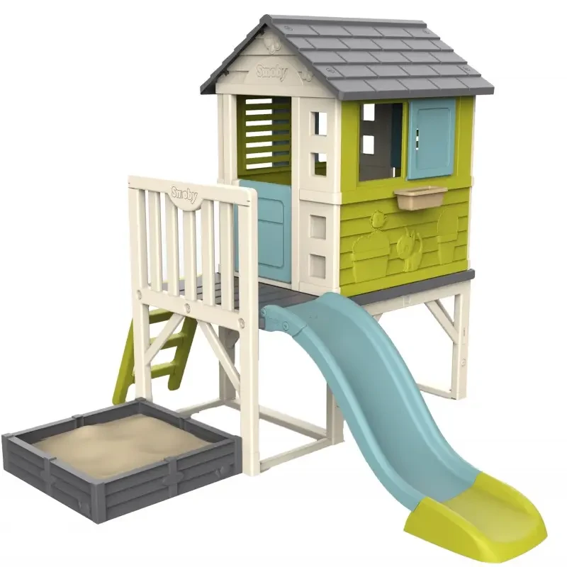 Дитячий ігровий будиночок Літній відпочинок на опорах з пісочницею і гіркою (150 см) Maison Pilotis Smoby 810801