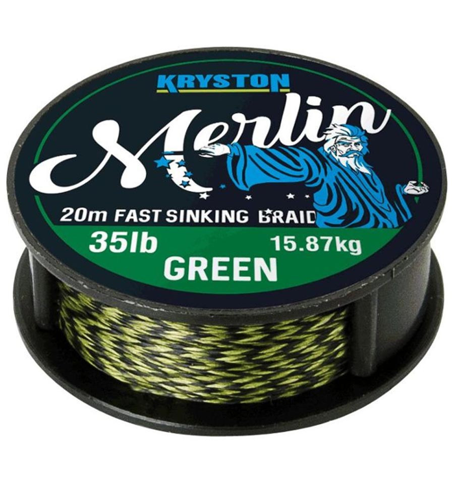 Повідцевий матеріал Kryston Merlin Fast Sinking Supple Braid 20 м Weed Green 25.0 lb