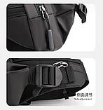 Нова чоловіча багатофункціональна поясна сумка, водовідштовхувальна, спортивна, модна, через плече гуртом, фото 6