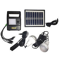 Портативная система освещения GDLite GD-8030 Фонарь + 2 LED лампы + солнечная панель PZ, код: 8194066