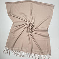 Женский однотонный палантин шарф. Трикотажный мягкий шарф на осень весну из натуральной ткани Пудровый