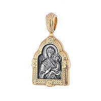 Подвеска Икона Божией Матери Тихвинской с позолотой 131676 Оникс PZ, код: 6841090