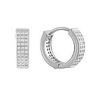 Серебряные серьги SilverBreeze с фианитами (2081562) KC, код: 6597584
