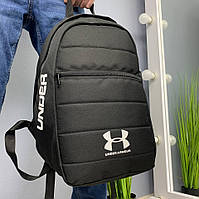 Рюкзак спортивный мужской городской черный Андер Армор Белый значок, молодежный вместительный рюкзак