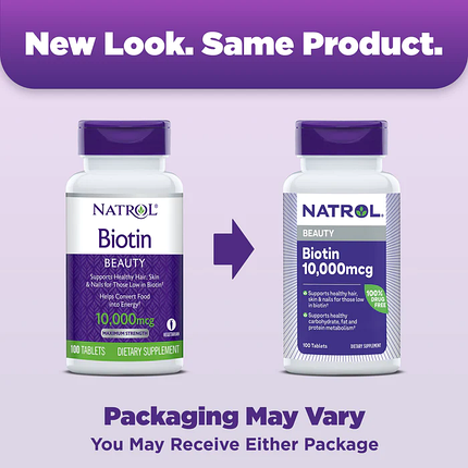 Natrol Biotin 10,000 mcg 100 tabs, фото 2