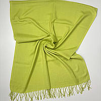 Женский однотонный палантин шарф. Трикотажный мягкий шарф на осень весну из натуральной ткани Лайм