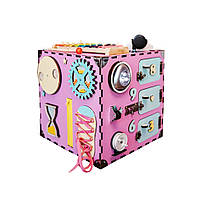 Развивающая игрушка Бизикуб Temple Group TG200132 30х30х30 см Розовый, Vse-detyam