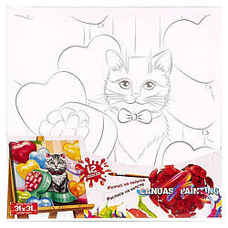 Розпис на полотні "Canvas Painting" Муркотливий подарунок Danko Toys PX-07-09 31х31см, World-of-Toys