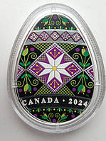 20 долларов 2024 г Канада 1 унция серебра Цветная Украинская Писанка коробка сертификат