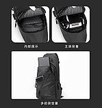 Нова стильна нагрудна сумка, модна спортивна USB-сумка водонепроникна сумка через плече, фото 6