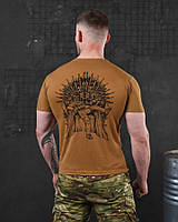Тактическая футболка зсу койот с принтом, качественная футболка койот coolmax армейская потоотводящая ky622