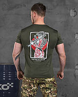 Футболка хаки тактическая, армейская футболка олива влагоотводящая, военная футболка мужская олива io663