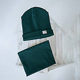 Дитяча демісезонна шапка кашкорсе Зелена, розмір 44-48, фото 2